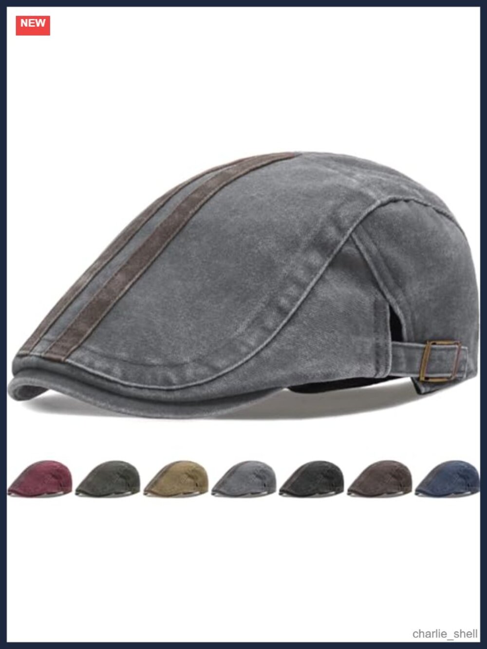 Men's Washed Cotton Newsboy Cap Adjustable Cabbie Ivy Flat Hat